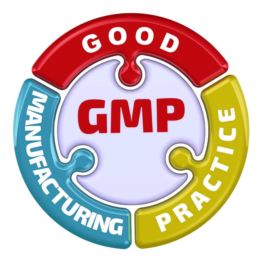 GMP Pie Chart Graphic. "Good", "Manufacturing", "Practice".